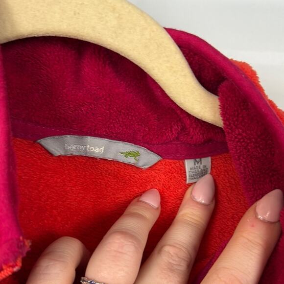 Horny Toad Vibrant Orange and Pink Quarter Zip Pullover - Picture 2 of 7